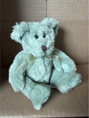 Dakon Vintage Mint Green Small Teddy Bear With Ribbon